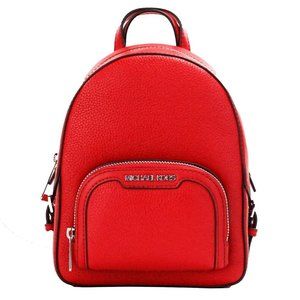 New Michael Kors Jaycee Extra-Small Leather Convertible Backpack Bright Red